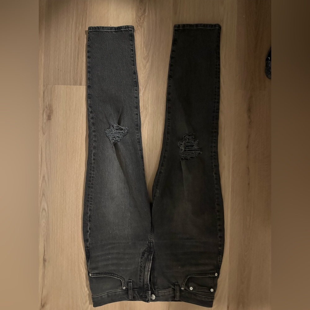 Madewell Women’s The Perfect Vintage Jeans- Distressed Black Skinny Jeans